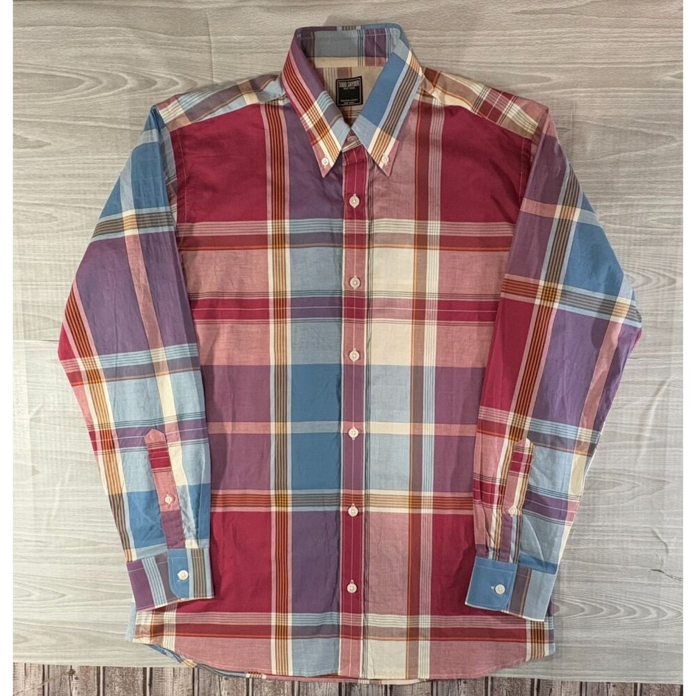 Todd Snyder Plaid Shirt Size M color blue red multi NWT made in Portugal
